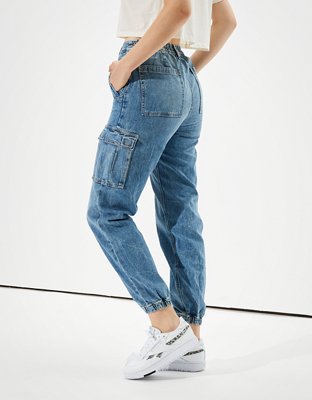 Женские джинсы American Eagle AE High-Waisted Denim Jogger — фото 4