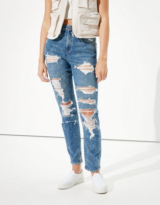 american eagle ripped jeans front and back