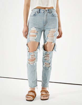 ae ripped baggy mom jeans