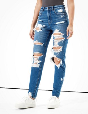 dark ripped jeans american eagle