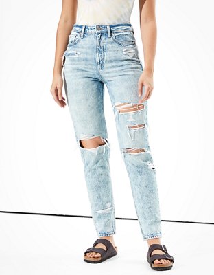american eagle mom jeans ripped