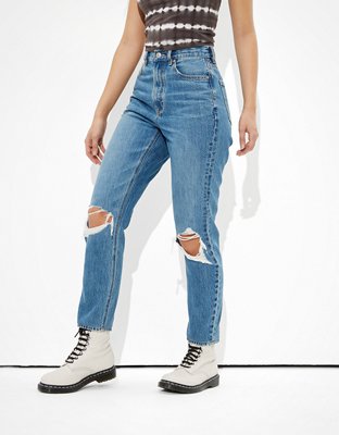 ae ripped baggy mom jeans