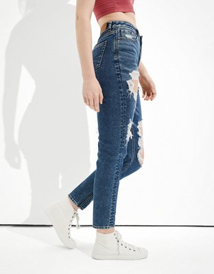 AE Stretch Ripped Mom Jean