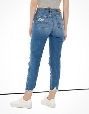 AE Stretch Ripped Mom Jean