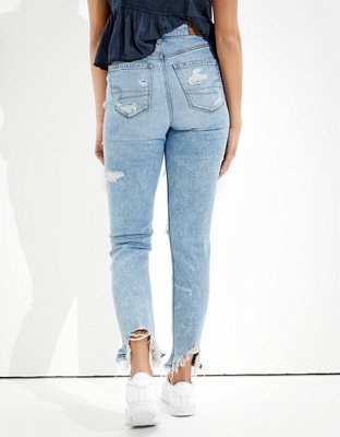 AE Stretch Ripped Mom Jean