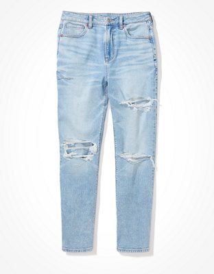 AE Stretch Ripped Mom Straight Jean