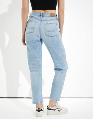 AE Stretch Ripped Mom Straight Jean