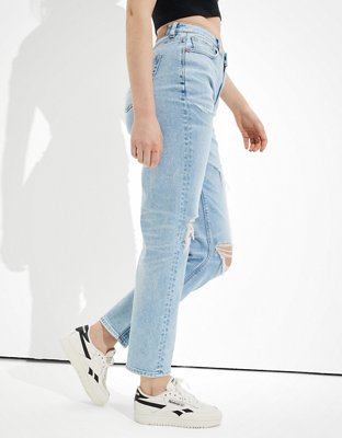 ae stretch ripped mom jean