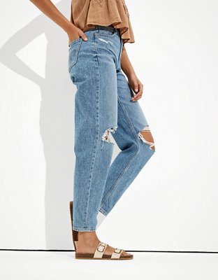 american eagle ripped relaxed mom jeans