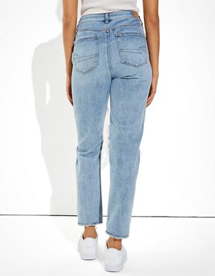 ae ripped highest waist baggy straight jean