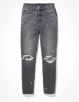 AE Highest Waist Mom Jean con rasgados