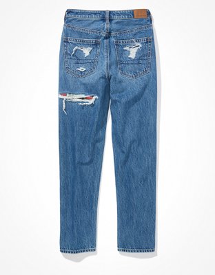AE Patched Mom Straight Jean