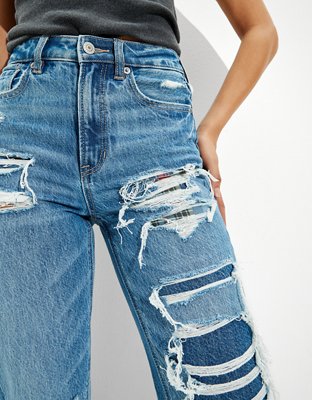 AE Patched Mom Straight Jean