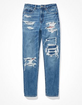 AE Patched Mom Straight Jean