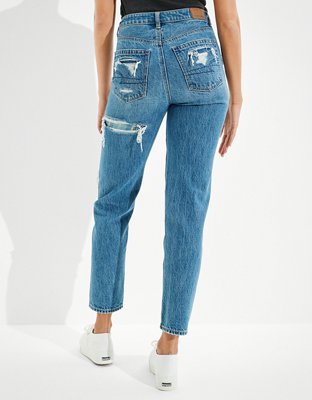 AE Patched Mom Straight Jean