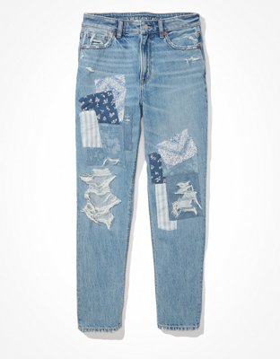 American eagle hot sale patched jeans