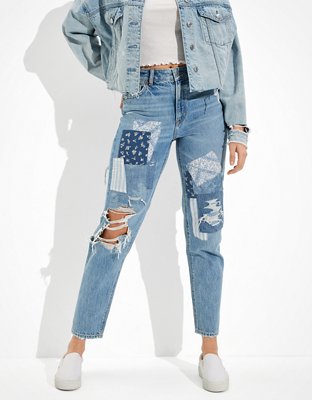 AE Patched Mom Straight Jean