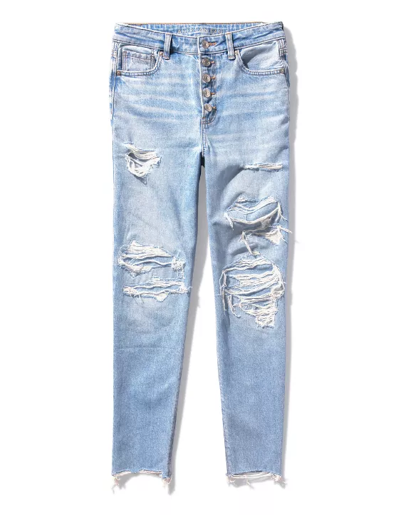 AE Patched Mom Straight Jean