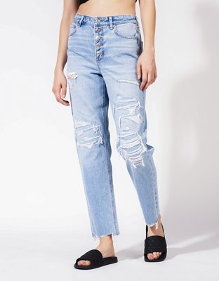 AE Patched Mom Straight Jean