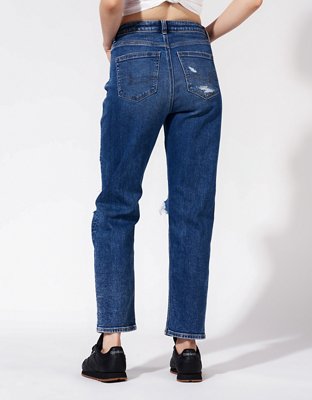 AE Stretch Ripped Mom Straight Jean