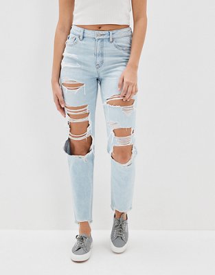 American Eagle Outfitters Ripped Jeans Front And Back Blue Size 4