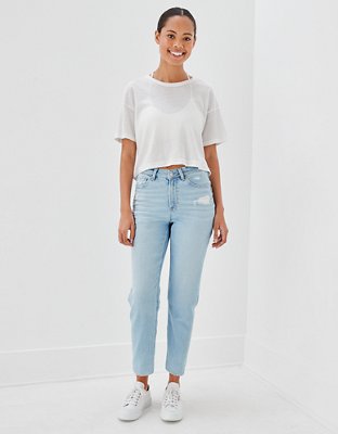 american eagle stretch mom jeans