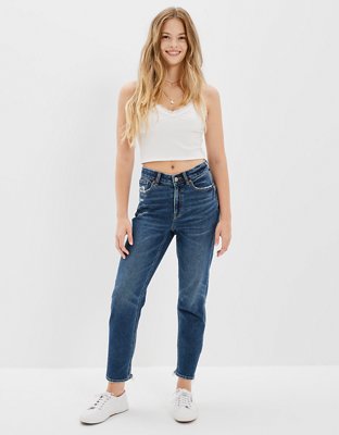 AE Stretch Ripped High V-Rise Mom Jean