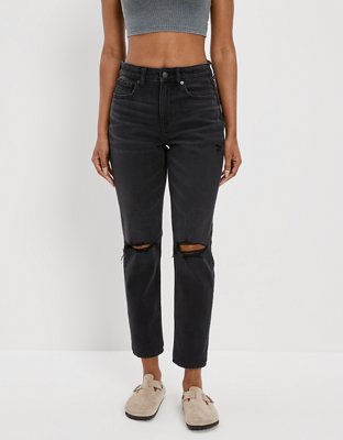 American Eagle Outfitters Stretch Ripped Mom Straight Jean - Jeans