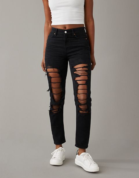 Женские джинсы American Eagle AE Strigid Ripped Mom Jean