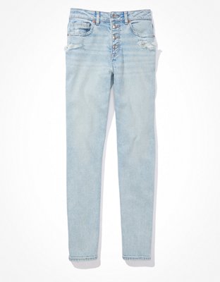 American eagle light wash best sale mom jeans