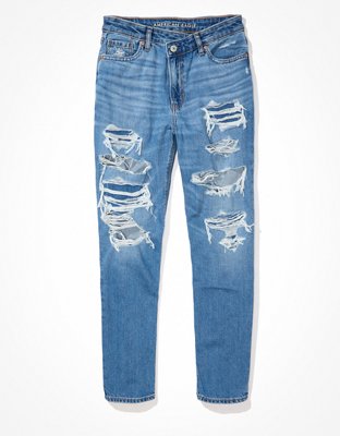 American Eagle AEO Mid Rise Distressed Patch Skinny Jeans Women's Size -  beyond exchange