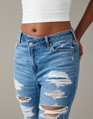 American Eagle Strigid Ripped Mom Jeans, Jeans, Clothing & Accessories