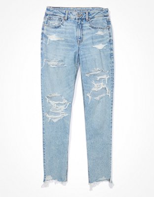 American Eagle Strigid Ripped Mom Jeans, Jeans, Clothing & Accessories