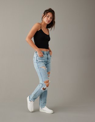 AE Strigid Ripped Mom Jean