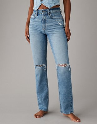 High Waisted Straight Leg Jeans