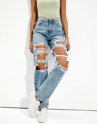 baggy distressed mom jeans