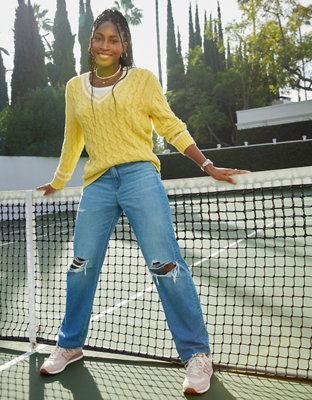 AE Ripped Highest Waist Baggy Straight Jean