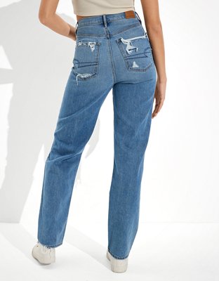 AE Ripped Highest Waist Baggy Straight Jean