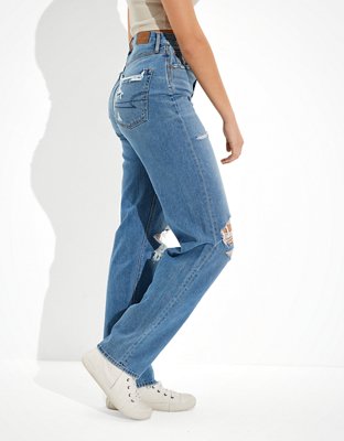 AE Ripped Highest Waist Baggy Straight Jean