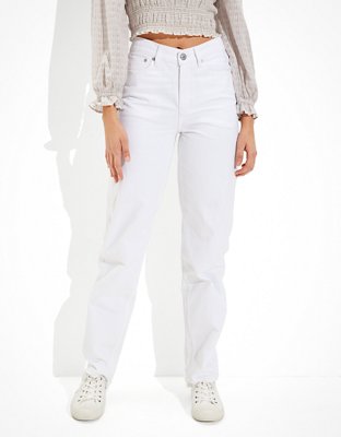 american eagle white high waisted jeans