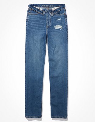 AE Highest Waist Ripped Baggy Straight Jean