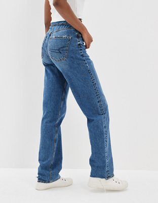 AE Highest Waist Ripped Baggy Straight Jean