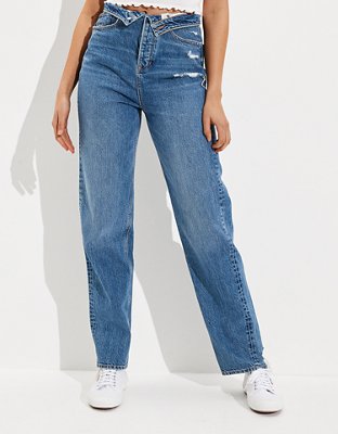 high waisted baggy mom jeans