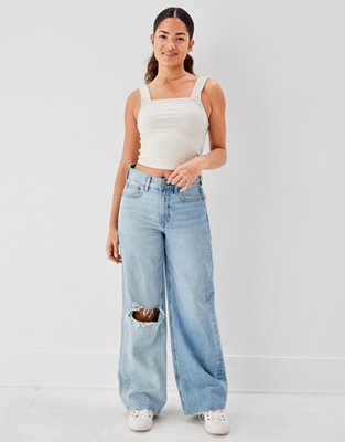 Claire High Rise Wide Leg Ripped Jeans