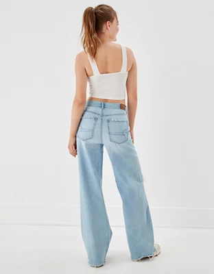 AE Ripped Super High-Waisted Baggy Wide-Leg Jean