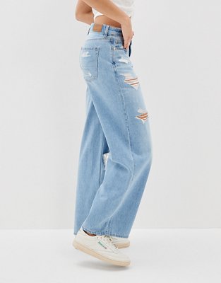 Женские джинсы American Eagle AE Ripped Low-Rise Baggy Wide-Leg Jean — фото 5