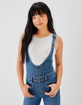 Womens denim flare store overalls