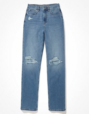 ae ripped highest waist baggy straight jean