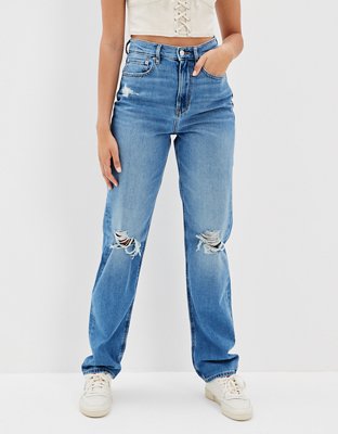 AE Ripped Highest Waist Baggy Straight Jean