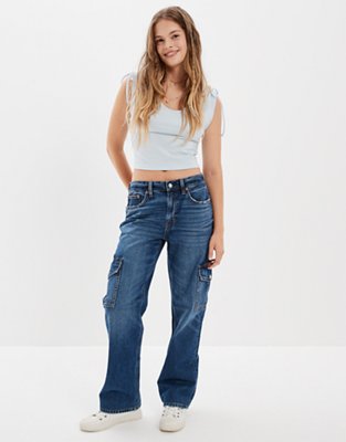 ae low rise baggy straight jean